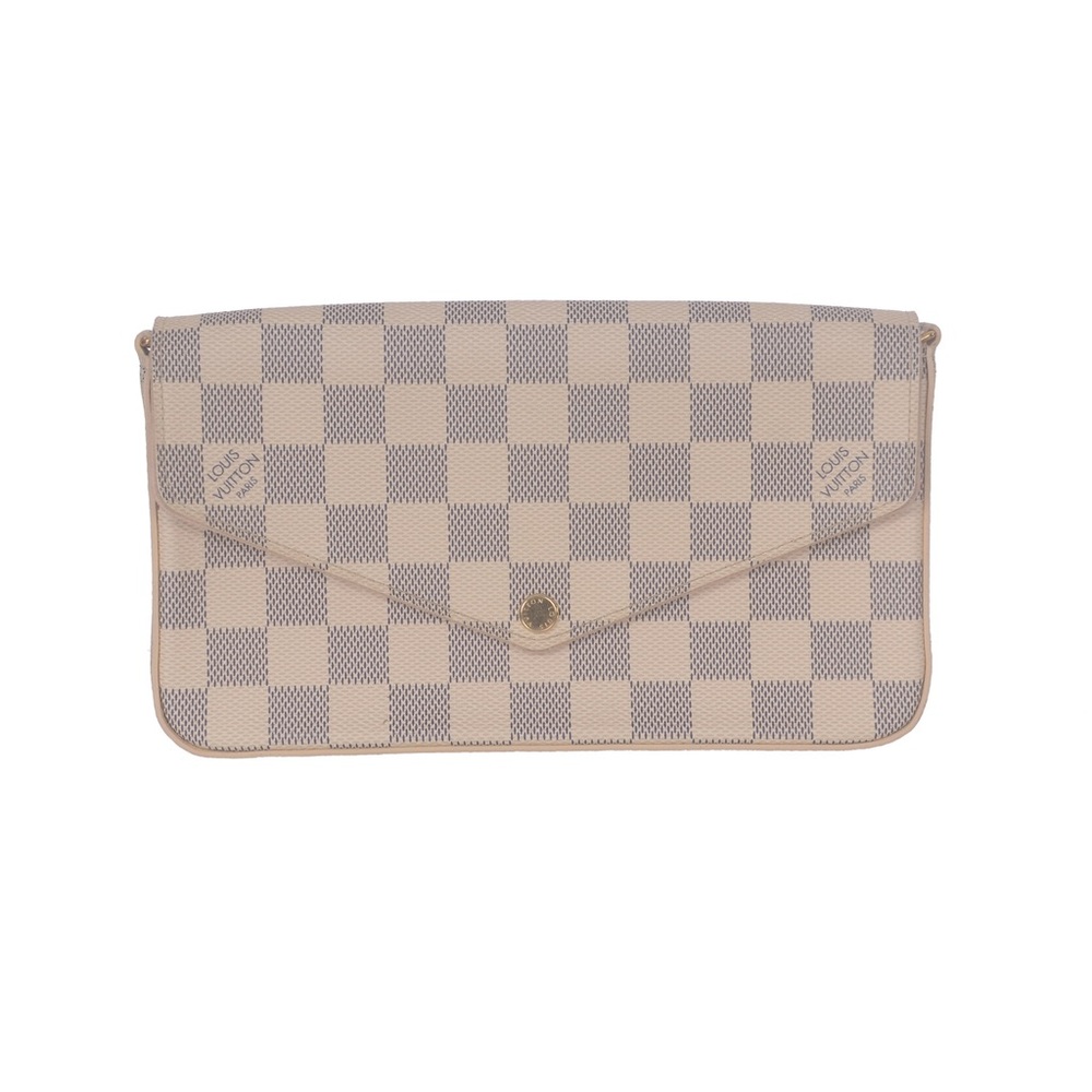 ♥️Louis Vuitton White Cream Damier Azur Leather Shoulder bag ♥️